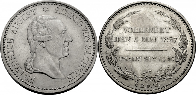 Sachsen, Königreich. 
FRIEDRICH AUGUST I., 1806-1827. Konventionstaler 1827 auf...
