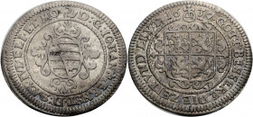 Sachsen/-Coburg-Eisenach (Alt-Gotha), Herzogtum. 
JOHANN ERNST, 1633-1637. Groschen 1637, Coburg. Verziertes sächsisches Wappen. Rv. Quadriertes Wapp...