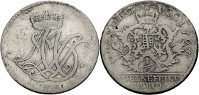 Sachsen/-Neu-Weimar(-Eisenach), Herzogtum. 
ANNA AMALIA, als Regentin für CARL AUGUST, 1758-1775. 1/6 Taler = 1/8 Konventionstaler 1764, Eisenach. Ge...