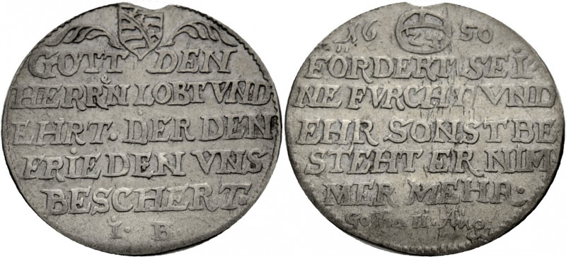 Sachsen/-Gotha (Neu-Gotha), Herzogtum. 
ERNST DER FROMME, 1640-1675. Groschen 1...