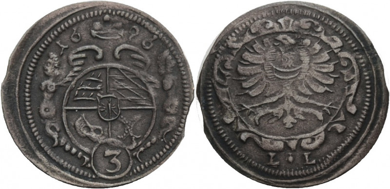 Schlesien/-Württemberg-Öls. 
SYLVIUS FRIEDRICH ZU ÖLS, 1664-1697. Gröschel 1696...