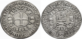 Frankreich/-Königliche Münzen. 
PHILIPPE IV LE BEL, 1285-1314. Gros tournois à l'O rond. Kreuz in doppeltem Schriftkreis, +PhILIPPVS REX (in den Wink...