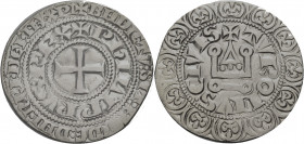 Frankreich/-Königliche Münzen. 
PHILIPPE IV LE BEL, 1285-1314. Gros tournois à l'O rond. Kreuz in doppeltem Schriftkreis, +PhILIPPVS. REX Rv. Kastell...