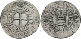 Frankreich/-Königliche Münzen. 
PHILIPPE V LE LONG, 1316-1322. Gros tournois à l'O rond. Kreuz im doppelten Schriftkreis, +PhILIPPVS (Hammer) REX Rv....