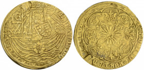 Grossbritannien. 
EDWARD IV, first reign, 1461-1470. Flämische Imitation des Ryal oder Rose-Noble, 16. Jh. Der König mit Schwert und Schild steht in ...