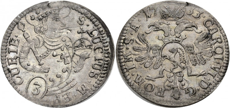 Schweizer Münzen und Medaillen. 
Graubünden/-Chur, Stadt. 
Groschen 1733. Geha...