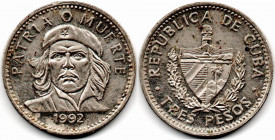 Cuba 3 Pesos 1995 CHE Patria o Muerte