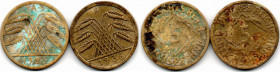 Alemania 2 Pzs. 5 Pfennig 1925 A & 1936 E