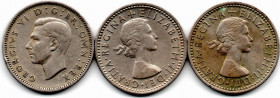 Inglaterra 3 Pzs. 6 Pence 1948 1957 & 1958 XF-UNC George VI y Isabel II