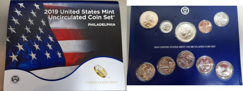 EEUU Mint Set 2019 Filadelfia 10 Monedas en Estuche Original UNC