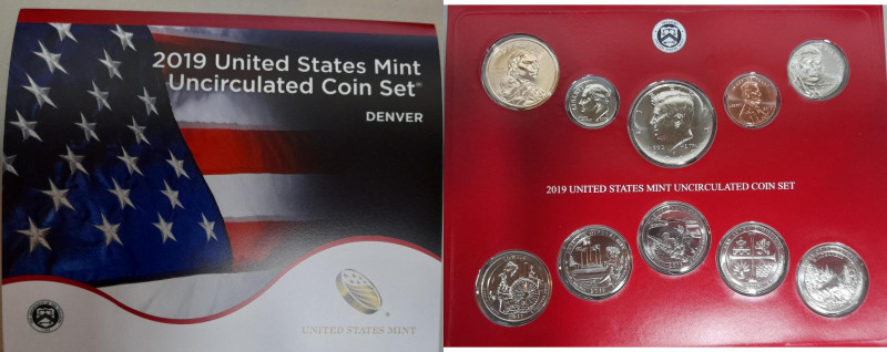EEUU Mint Set 2019 Denver 10 Monedas en Estuche Original UNC