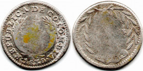 Colombia 1 Real 1830 Popayan. Rep. de Colombia Escaso