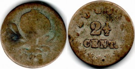 Colombia. Estados Unidos de Colombia 2 1/2 Centavos 1872 Bogota