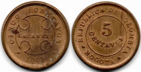 Colombia. Lazareto 5 Centavos 1901 Bogota