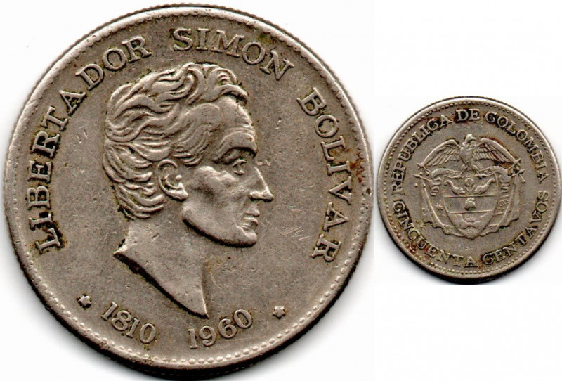 Colombia 50 Centavos 1810-1960. 150 Anniversario del Indepencia E:XF