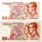 Belgica 2 Pzs. 50 Francs 1966