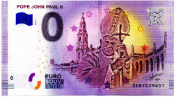 EURO 0 Euro Billete del Papa Juan Pablo II