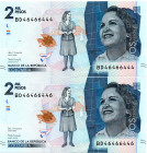 Colombia $2.000 Pesos BD (2021) 2 Pzs. #46466446 y 444