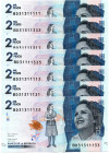 Colombia $2.000 Pesos BD (2021) 7 Pzs. Bi-Numerales de 3 y 1