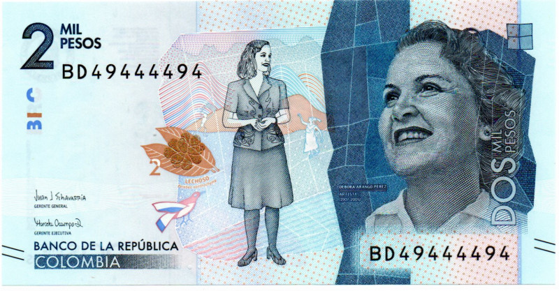 Colombia $2.000 Pesos BD (2021) SUPER RADAR #49444494 E:9.5