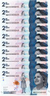 Colombia $2.000 Pesos BD (2021) 10 Pzs. #33300010,20,30,40,50,60,70,80,90,100 con el Bi-Numeral
