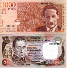 Colombia Hermanos de Tres Digitos #301: $1000 Pesos 2003 (Grande) $2000 Pesos 1984