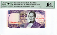 Colombia 100 Pesos 1977 P#418a 64 EPQ