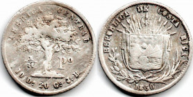 Costa Rica 1/8 Peso 1850 JB Very Rare