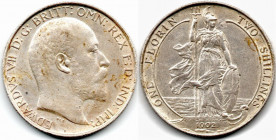 Great Britain 1 Florin 1902 Edward VII Rare