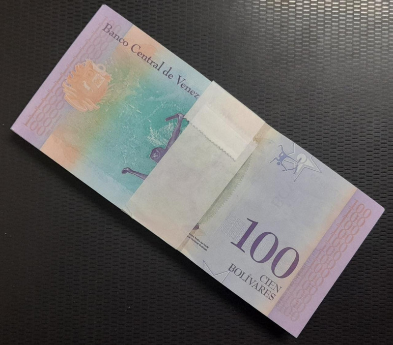 Venezuela 1 Pack (100 Notes) 2018 100 Bolivares 2018 Rare UNC Consecutive Voted ...