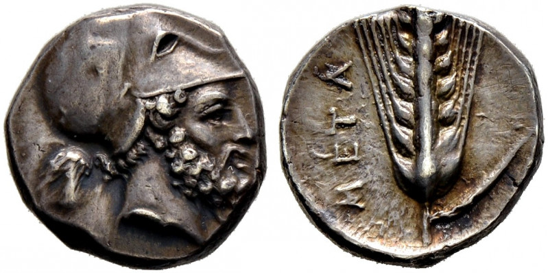Lukania. Metapont. 
Didrachme (Nomos/Stater) ca. 340-330 v. Chr. Kopf des bärti...