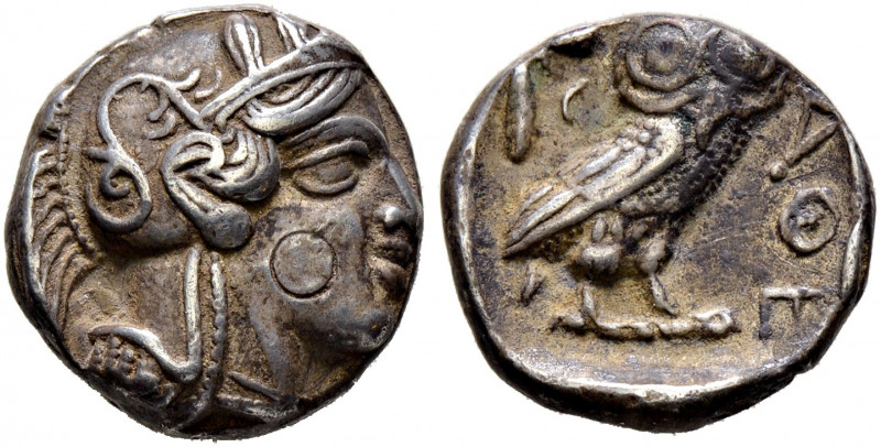 Attika. Athen. 
Tetradrachme 449-415 v. Chr. Athenakopf im attischen Helm nach ...