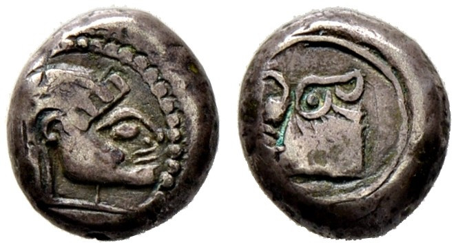 Kolchis. 
Hemidrachme ca. 425-320 v. Chr. Archaischer Frauenkopf nach rechts / ...