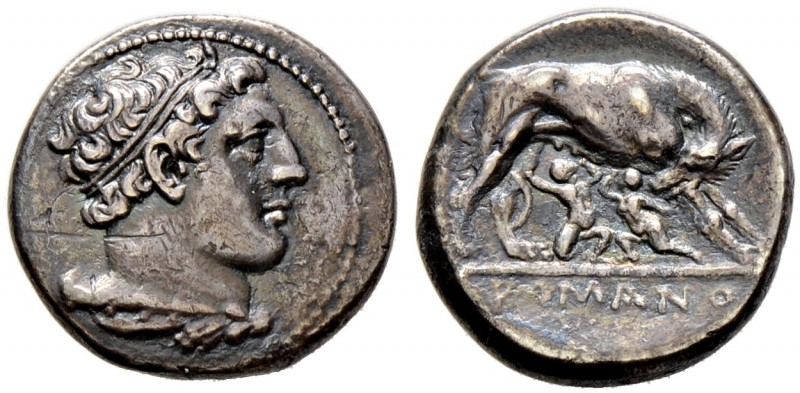 Römische Republik. Anonym vor 211 v. Chr. 
Didrachme 269-266 v. Chr. -Rom-. Büs...