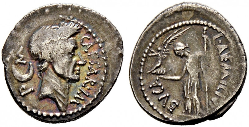 Imperatorische Prägungen. Julius Caesar † 44 v. Chr. 
Denar 44 v. Chr. -Rom-. A...