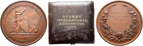 Australien. Victoria 1837-1901. 
Bronzene Prämienmedaille 1879 von J.S. und A.B. Wyon, der Internationalen Ausstellung in Sydney. Vor dem Ausstellung...