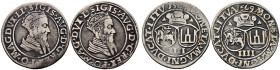 Baltikum-Litauen. Sigismund August von Polen 1547-1572. 
Lot (2 Stücke): 4 Groschen 1569 -Vilnius-. Leichte Stempelvarianten. Kopicki 3315, Gum. 624....