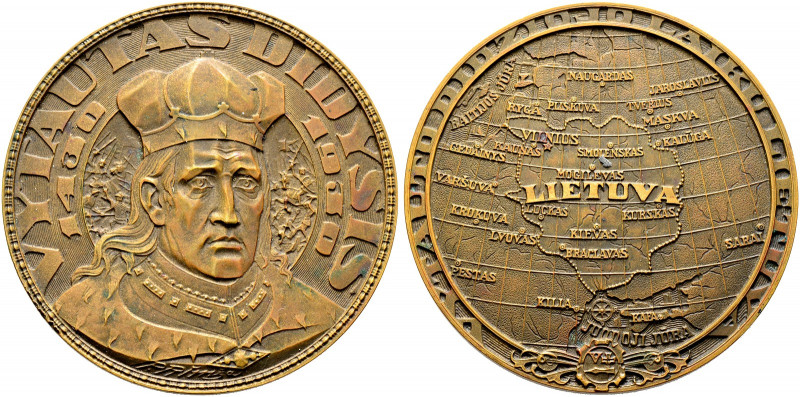 Baltikum-Litauen. Republik. 
Bronzemedaille 1930 von P. Rimsa, auf den 500. Tod...