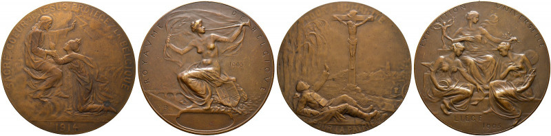 Belgien-Königreich. Leopold II. 1865-1909. 
Lot (2 Stücke): Bronzemedaille 1905...