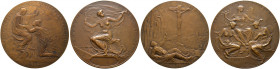Belgien-Königreich. Leopold II. 1865-1909. 
Lot (2 Stücke): Bronzemedaille 1905 von P. Dubois, auf die Weltausstellung in Lüttich (70 mm, Slg. W.-T. ...