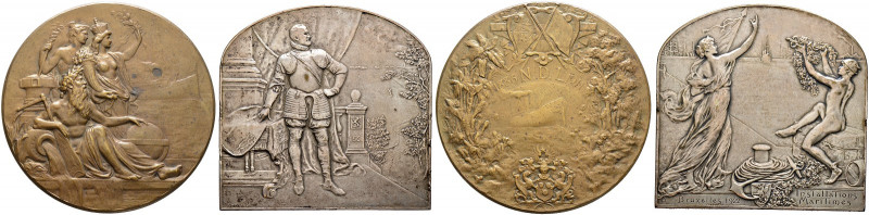 Belgien-Königreich. Albert 1909-1934. 
Lot (2 Stücke): Bronzemedaille 1911 von ...