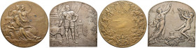 Belgien-Königreich. Albert 1909-1934. 
Lot (2 Stücke): Bronzemedaille 1911 von Dupuis, auf das 25-jährige Bestehen des Norddeutschen Lloyd in Antwerp...