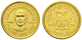 China-Republik. Erste Republik 1912-1949. 
Kleine Goldmedaille 1959 der Banco Italo-Venezolano, auf Chiang Kai-Shek (Generalissimo 1887-1975) - "Chie...