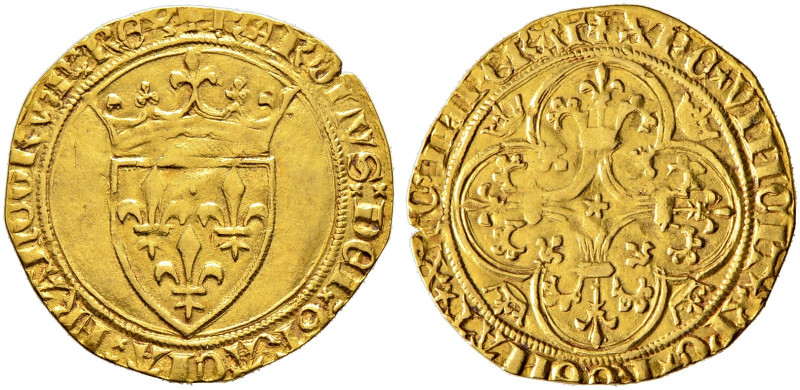 Frankreich-Königreich. Charles VI. 1380-1422. 
Ecu d'or a'la couronne o.J. (138...