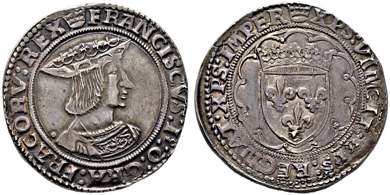 Frankreich-Königreich. Francois I. 1515-1547. 
Teston o.J. -Paris-. 3e Type. Ge...