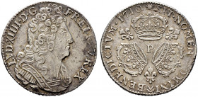 Frankreich-Königreich. Louis XIV. 1643-1715. 
1/4 Ecu aux 3 couronnes 1710 -Dijon-. Gad. 165, Ciani 1939, Dupl. 1570. minimale Prägeschwäche am Avers...