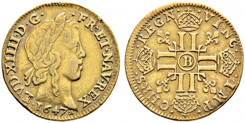 Frankreich-Königreich. Louis XIV. 1643-1715. 
Louis d'or à'la mèche longue 1647...