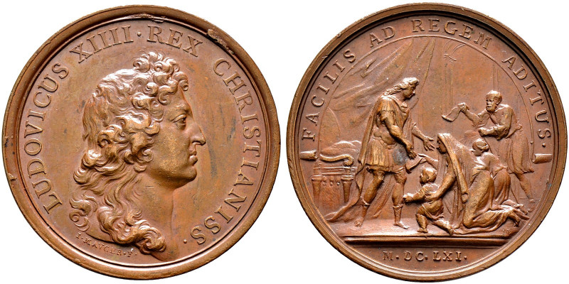Frankreich-Königreich. Louis XIV. 1643-1715. 
Bronzemedaille 1661 von Mauger, a...
