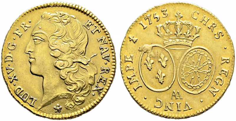 Frankreich-Königreich. Louis XV. 1715-1774. 
Doppelter Louis d'or au bandeau 17...