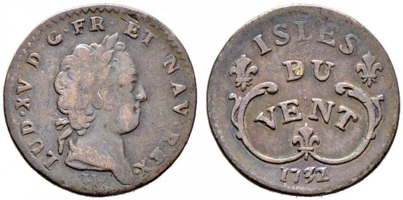 Frankreich-Königreich. Louis XV. 1715-1774. 
6 Sols 1732 -La Rochelle-. Für die...